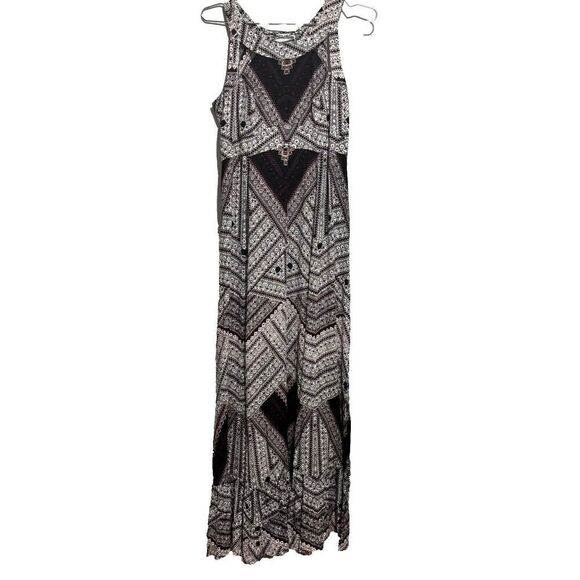Free People You Made My Day Maxi Dress 6 Multicolor Sleeveless Tiered Bohemian - Picture 3 of 12